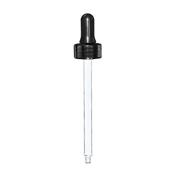 4 oz Clear Boston Round Bottle with Black Glass Dropper for CBD Oil