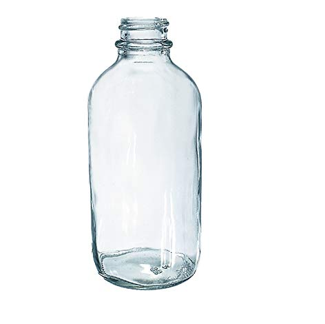 4 oz Clear Boston Round Bottle with Black Glass Dropper for CBD Oil