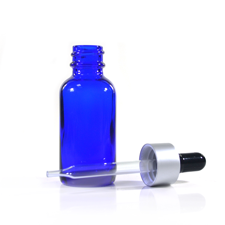 4 oz Cobalt Blue Empty Glass Boston Round Bottle For Extract, Dye, Liquid boston round glass dropper bottle