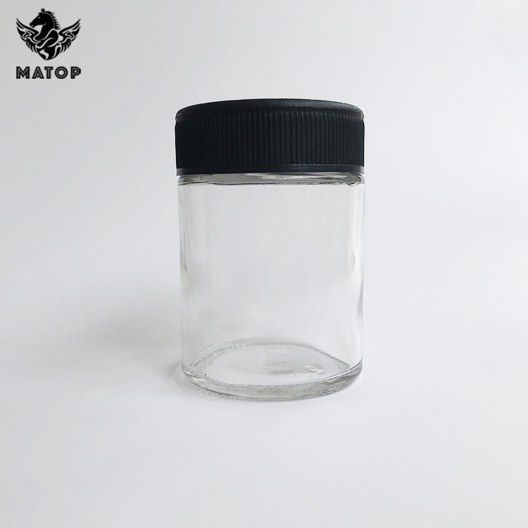 4 oz Hemp Flower Round Glass Jar glass Jar with child resistant Lid