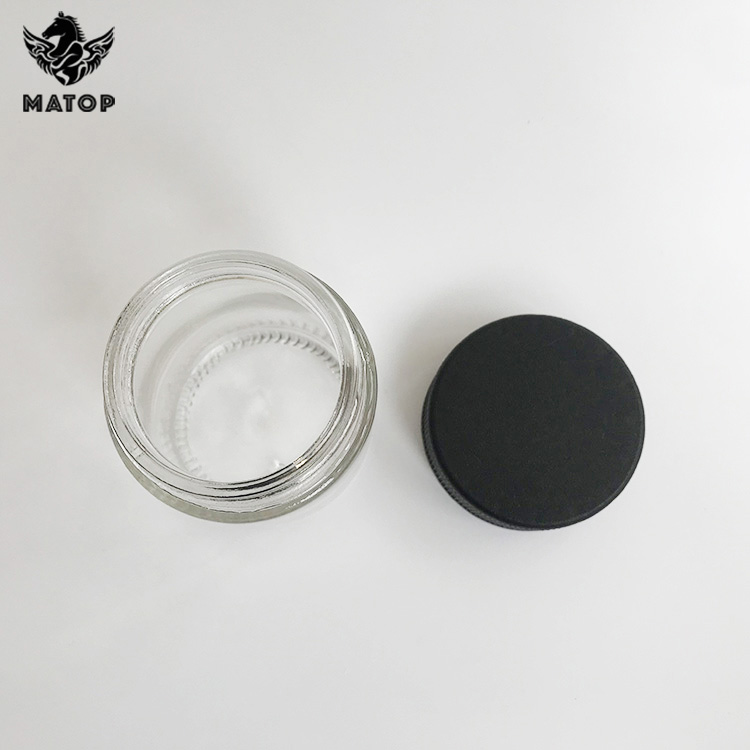 4 oz Hemp Flower Round Glass Jar glass Jar with child resistant Lid