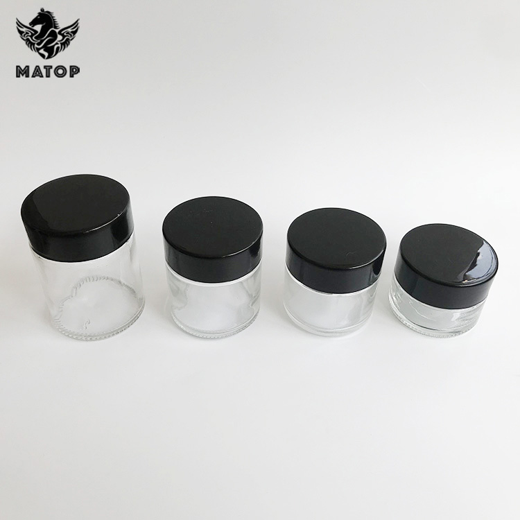 4 oz Hemp Flower Round Glass Jar glass Jar with child resistant Lid