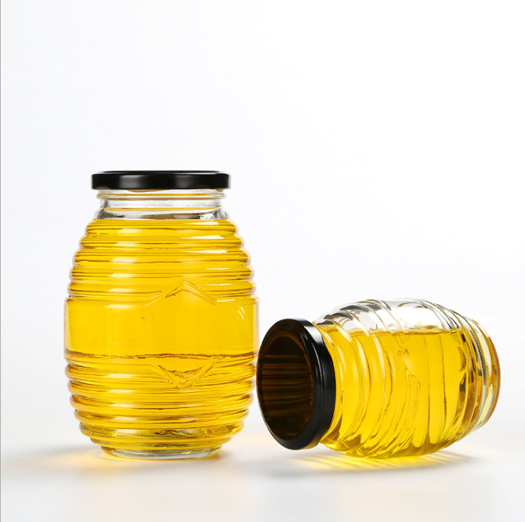 4 oz Hexagonal Glass Honey Jam Jar