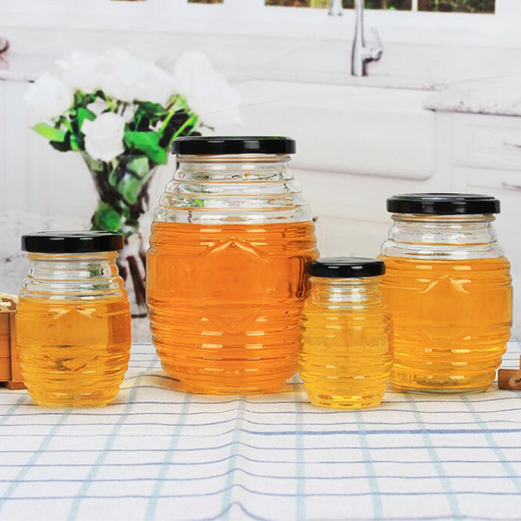 4 oz Hexagonal Glass Honey Jam Jar