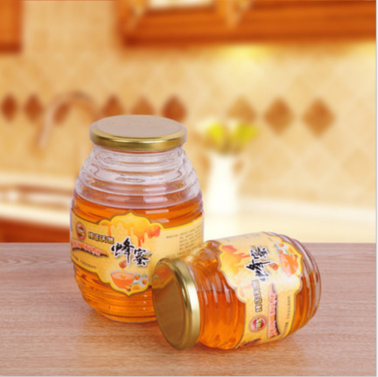 4 oz Hexagonal Glass Honey Jam Jar