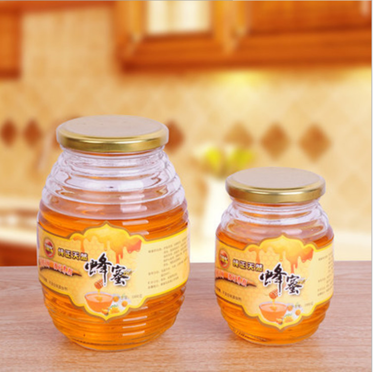 4 oz Hexagonal Glass Honey Jam Jar