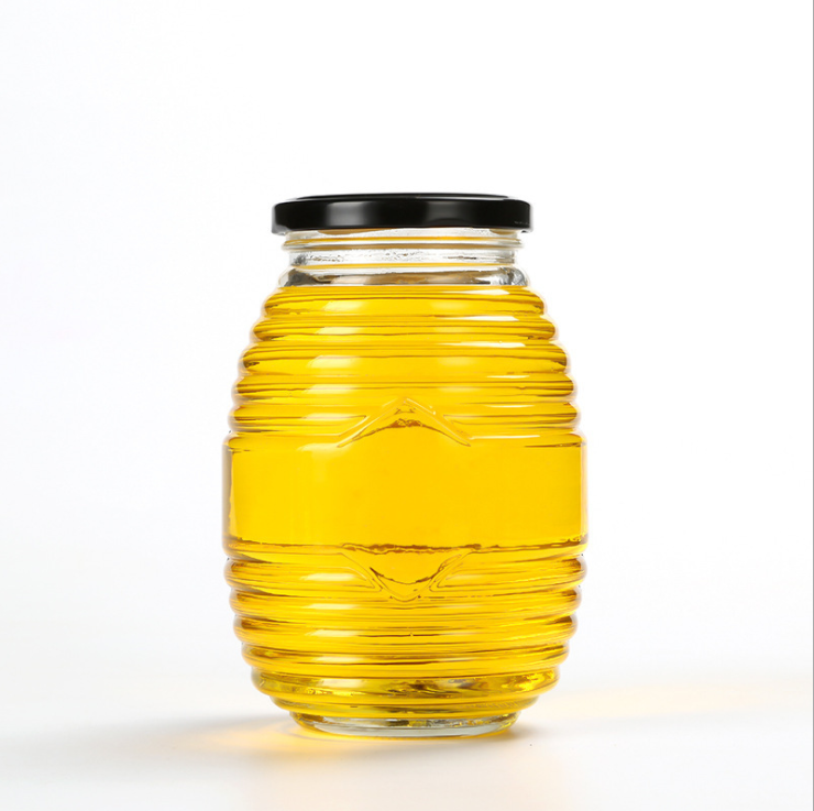 4 oz Hexagonal Glass Honey Jam Jar