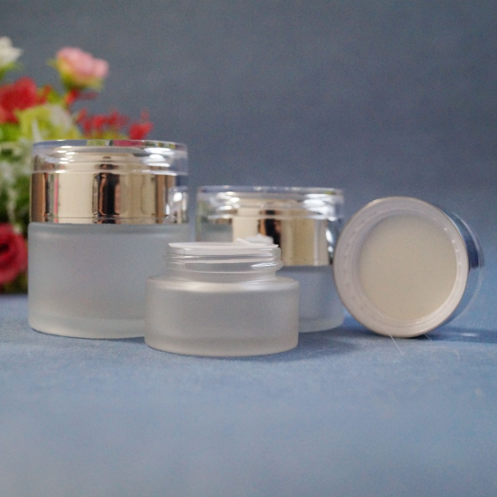 4 oz Luxury cosmetic cream jar with silver aluminium lid