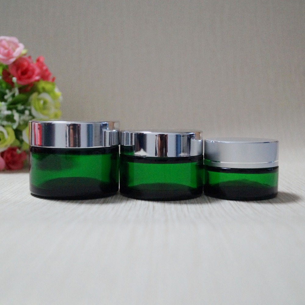 4 oz Luxury cosmetic cream jar with silver aluminium lid