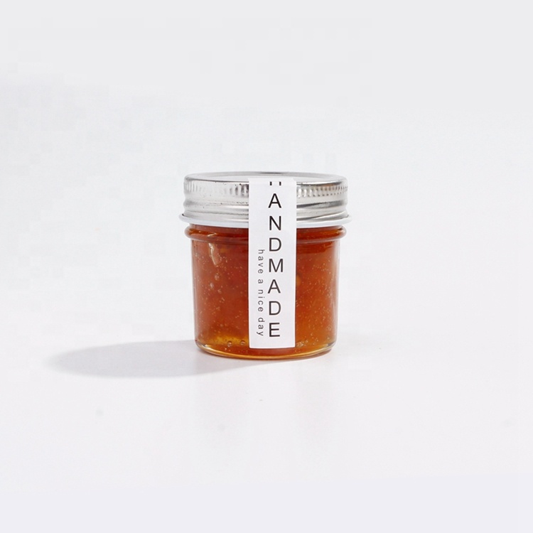 4 oz Mini Eco mason tapered honey jelly storage glass jar with silver lid