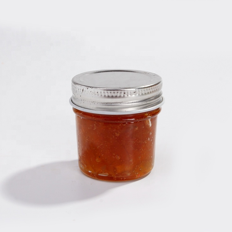 4 oz Mini Eco mason tapered honey jelly storage glass jar with silver lid