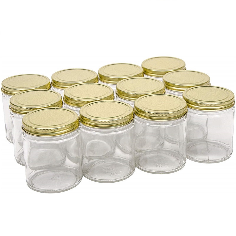 4 oz Round Customized Painted Clear Glass Candle Jars For Candle Making