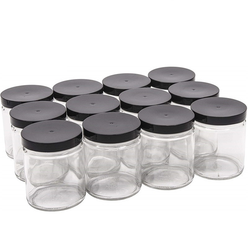 4 oz Round Customized Painted Clear Glass Candle Jars For Candle Making