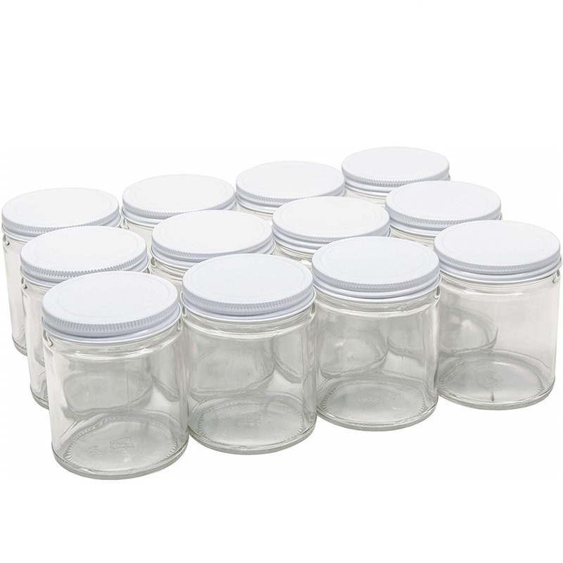 4 oz Round Customized Painted Clear Glass Candle Jars For Candle Making