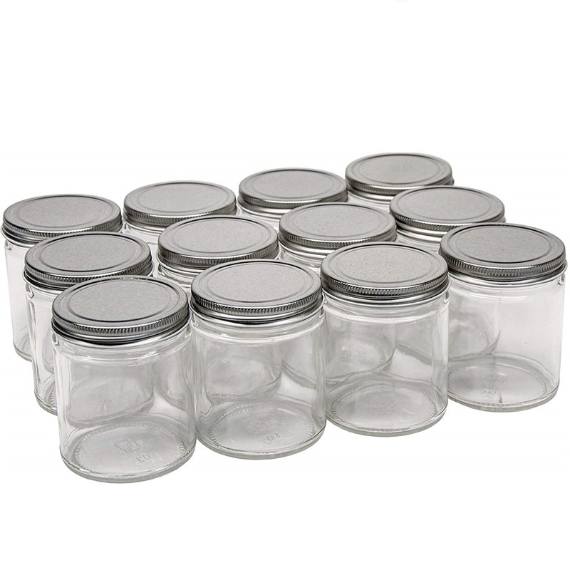 4 oz Round Customized Painted Clear Glass Candle Jars For Candle Making