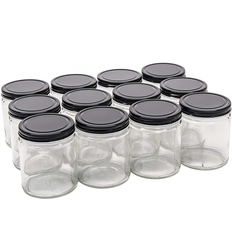 4 oz Round Customized Painted Clear Glass Candle Jars For Candle Making
