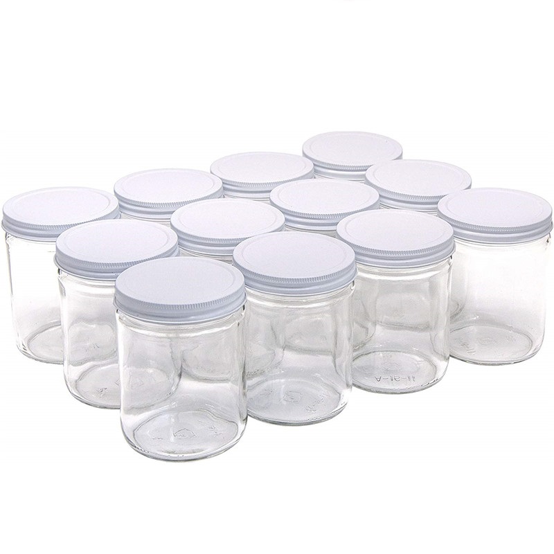 4 oz Round Customized Painted Clear Glass Candle Jars For Candle Making