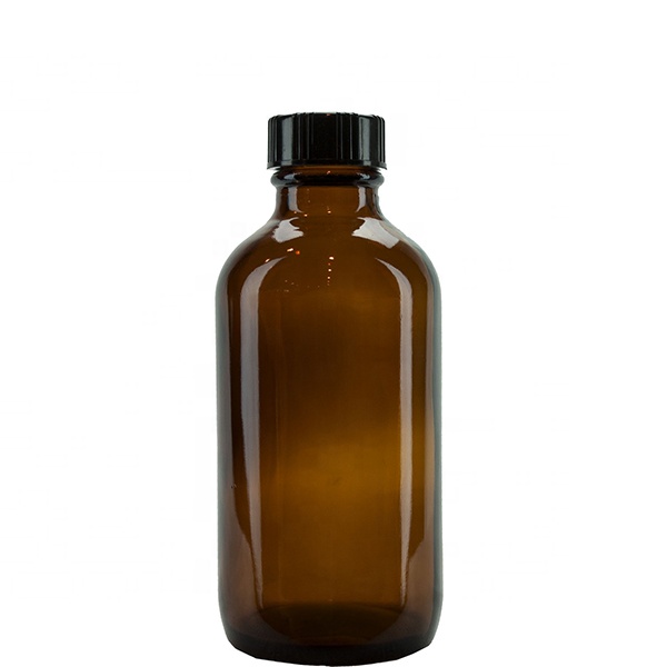 4 oz amber glass boston round bottles with fine-mist sprayer for liquid