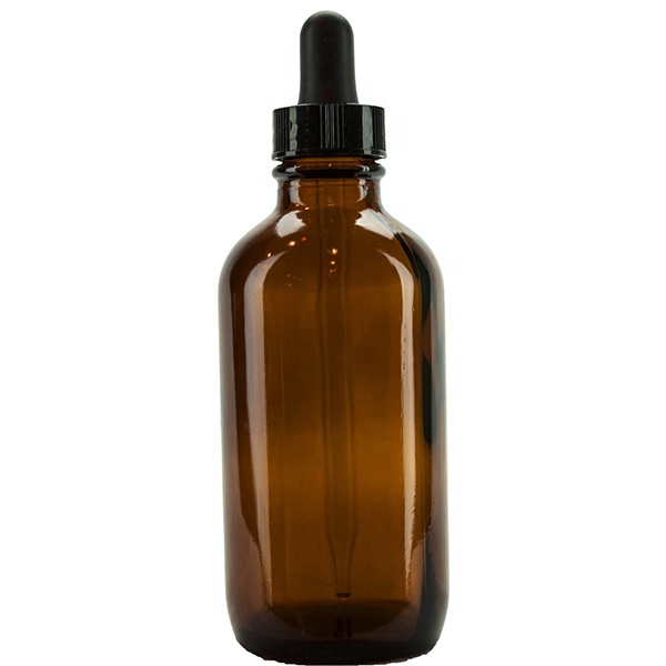 4 oz amber glass boston round bottles with fine-mist sprayer for liquid