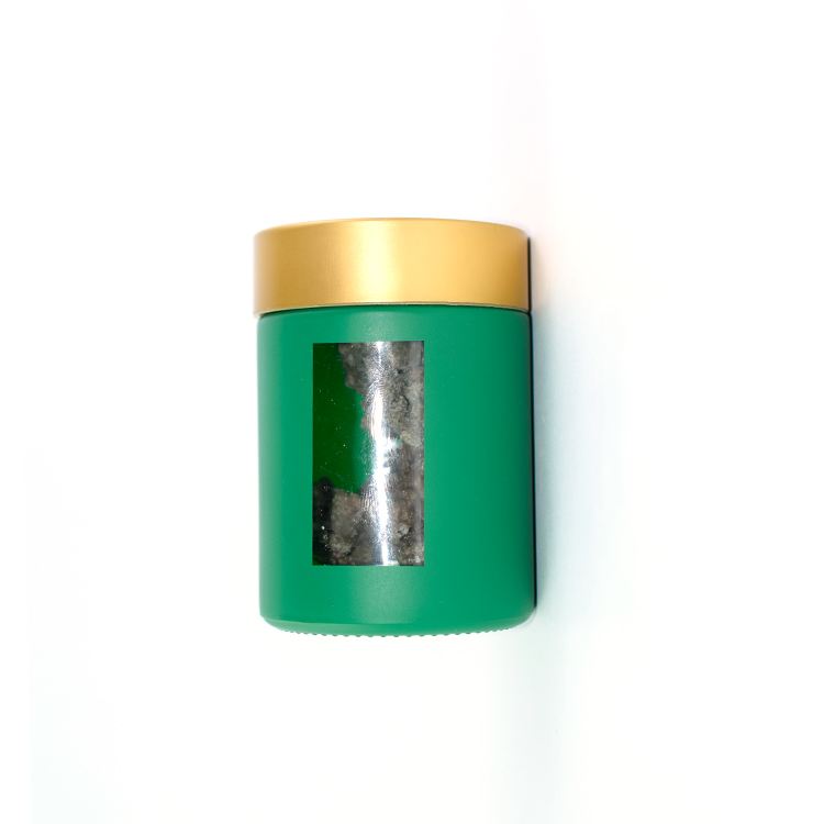 4 oz customized printing glass jar with child proof lid with clear window