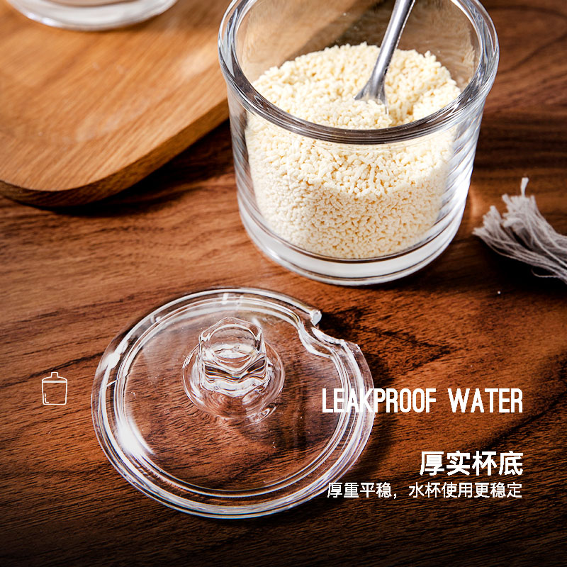 4 pcs Small cylinder glass spice jar set for seasoning and oil