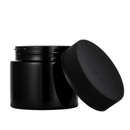 40 80 90 110ml straight round black glass ribbed CRC cap pharmacy container jar