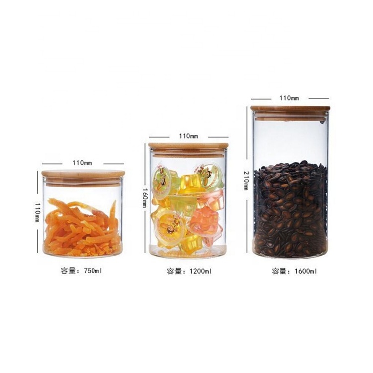 400-1800ml Clear High Borosilicate Glass Storage Tank For Candy Tea Snack Nuts Juice Milk