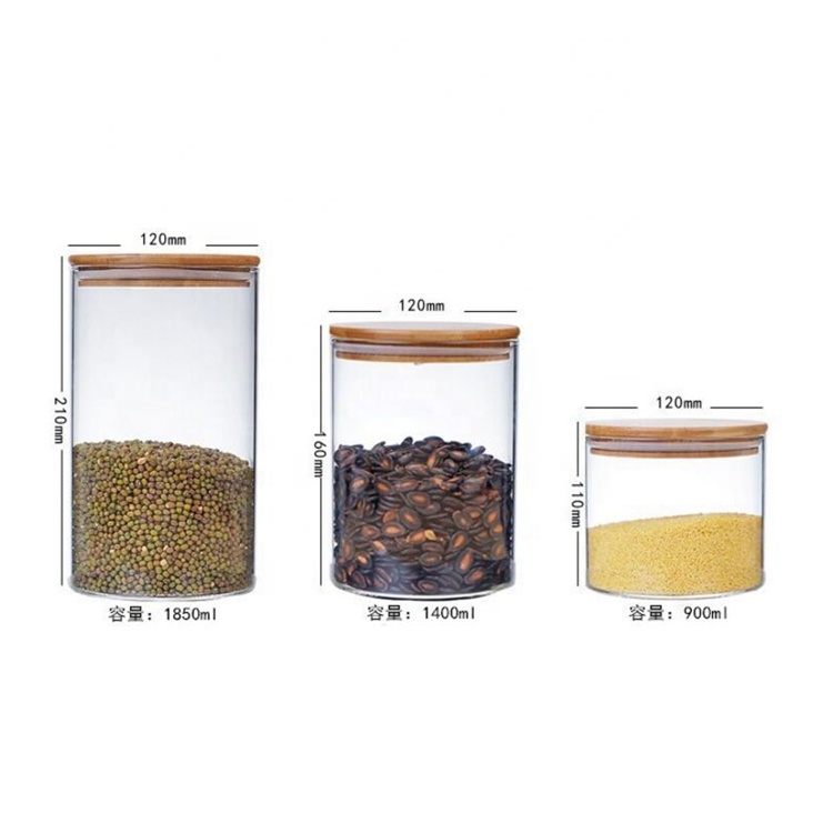 400-1800ml Clear High Borosilicate Glass Storage Tank For Candy Tea Snack Nuts Juice Milk