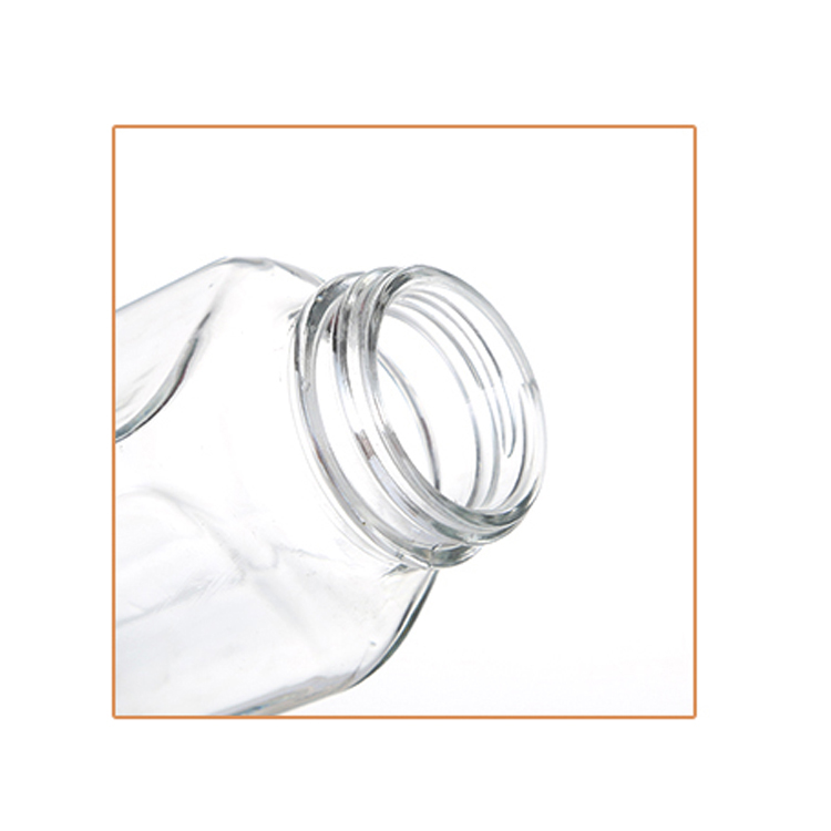 400Ml Square Glass 12 Oz Juice Bottle With Aluminum Lid