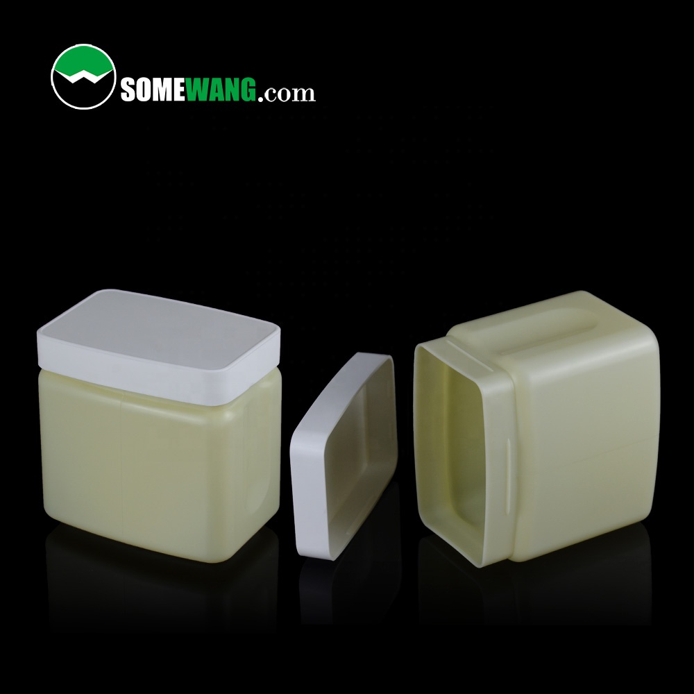400g HDPE plastic petroleum jelly container , empty square cosmetic jars