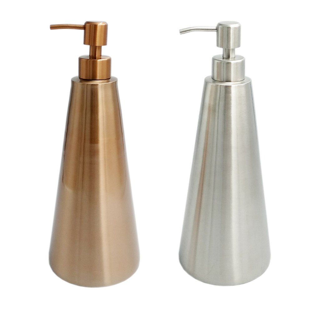 400ml/300ml/250ml/200ml/150ml luxury rust resistant stainless steel skin care refil push cosmetic cream soap pump lotion bottle