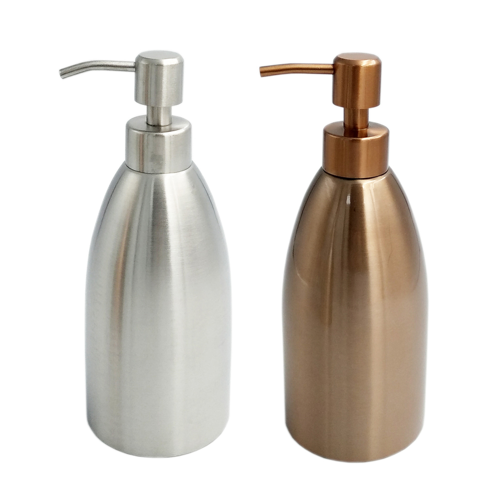 400ml/300ml/250ml/200ml/150ml luxury rust resistant stainless steel skin care refil push cosmetic cream soap pump lotion bottle