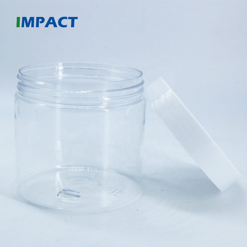 400ml Transparent PET Plastic Jar with White Cap