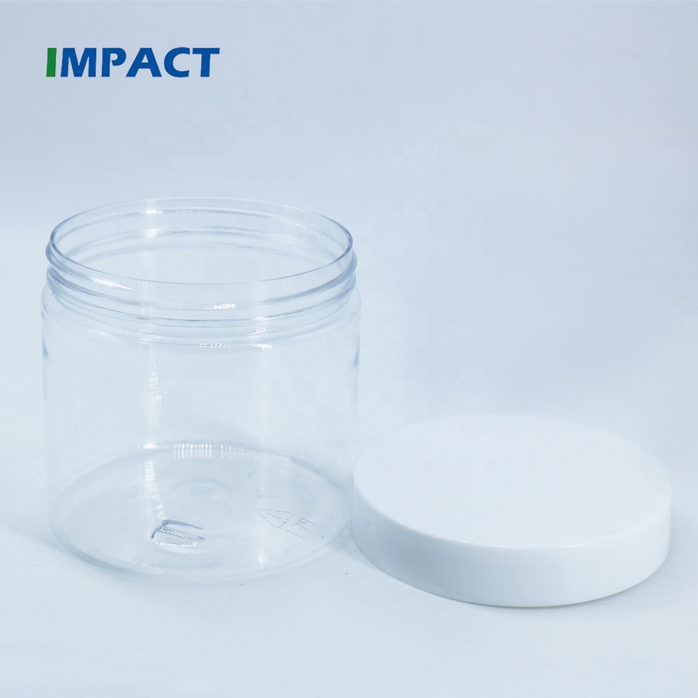 400ml Transparent PET Plastic Jar with White Cap