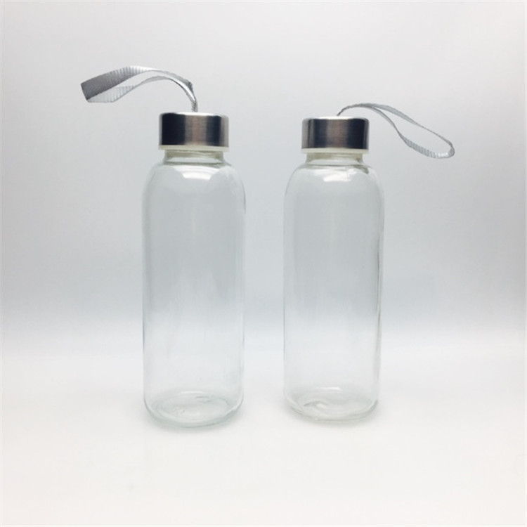 400ml customs glass water bottles juice drinks with string and cover