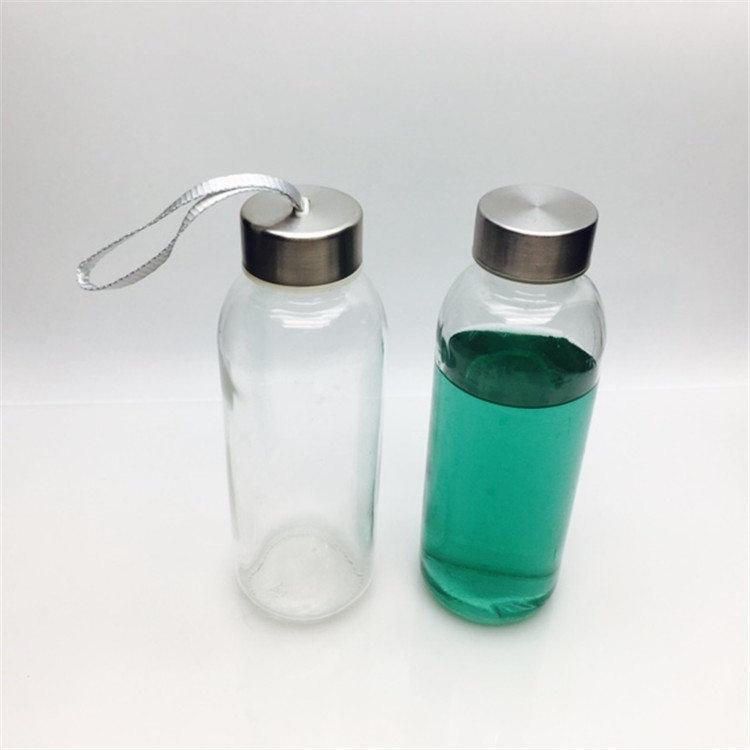 400ml customs glass water bottles juice drinks with string and cover