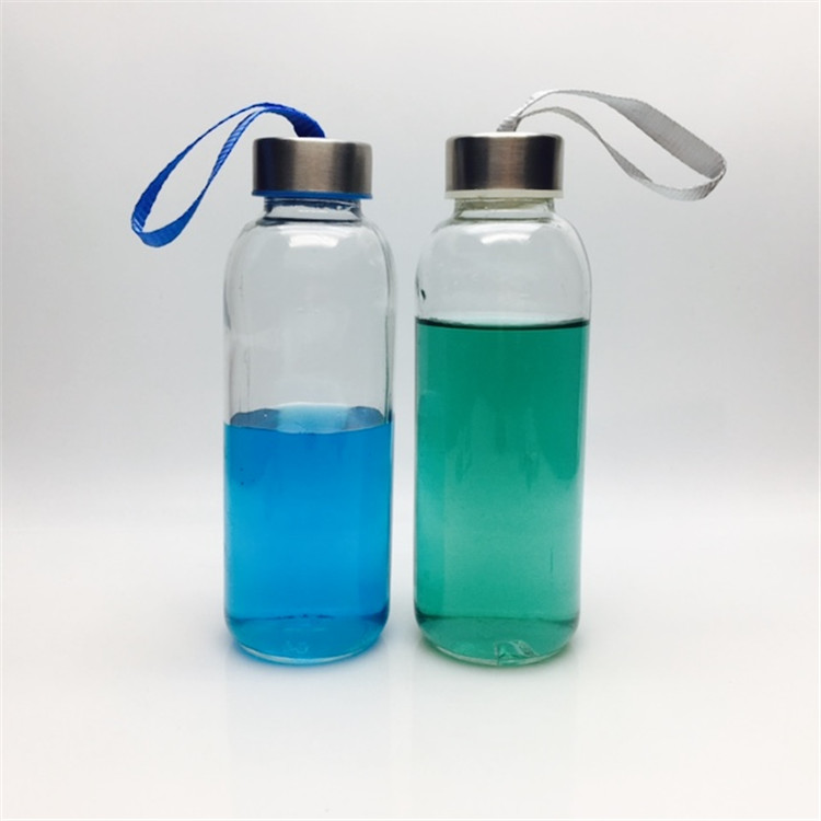 400ml customs glass water bottles juice drinks with string and cover