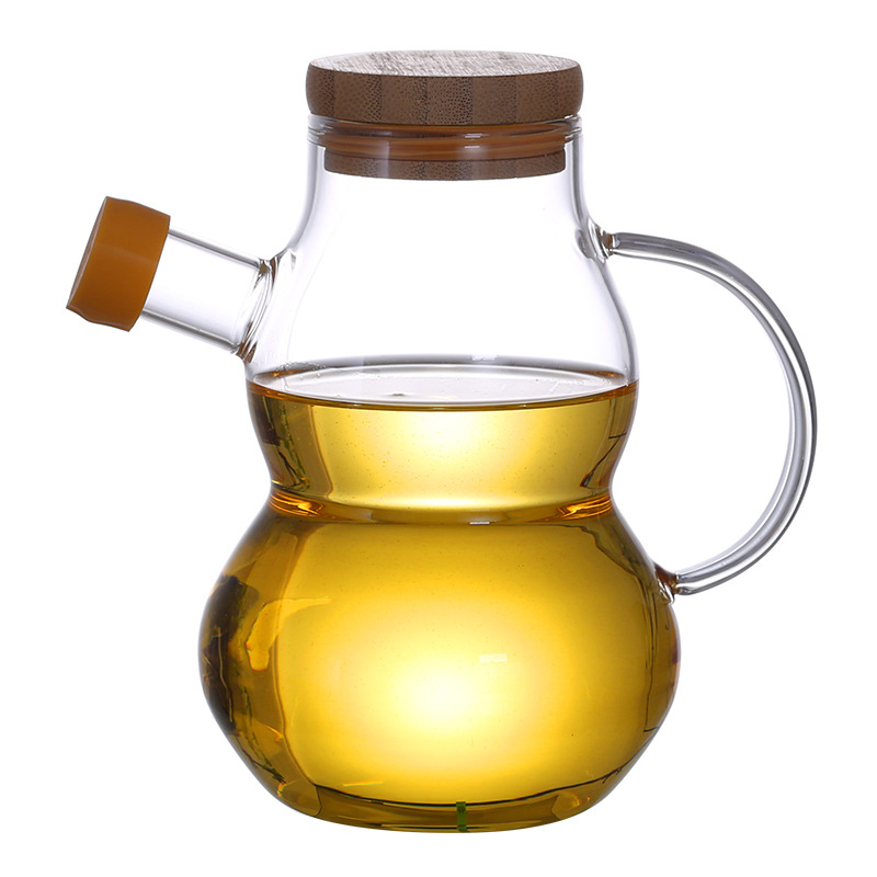 400ml   kitchen oil new gourd shape glass jar for oil with bamboo lids