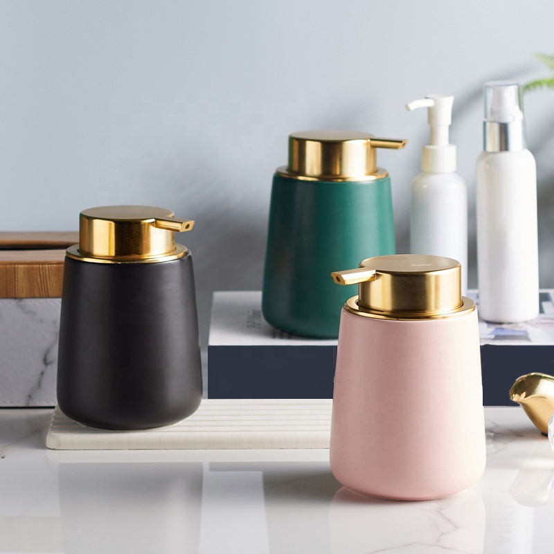 400ml personal care fancy empty lotion pump bottles marble cosmetic ceramic bottle