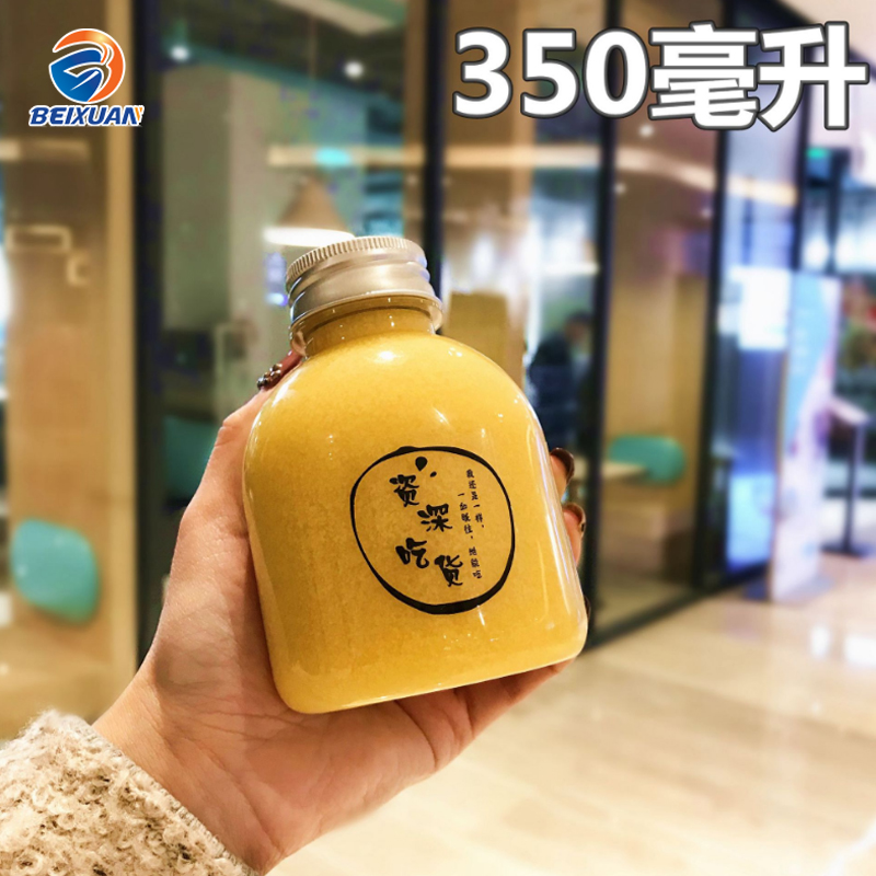 400ml plastic Creative cute shape Fruit and vegetable juice cold brew tea beverage bottle