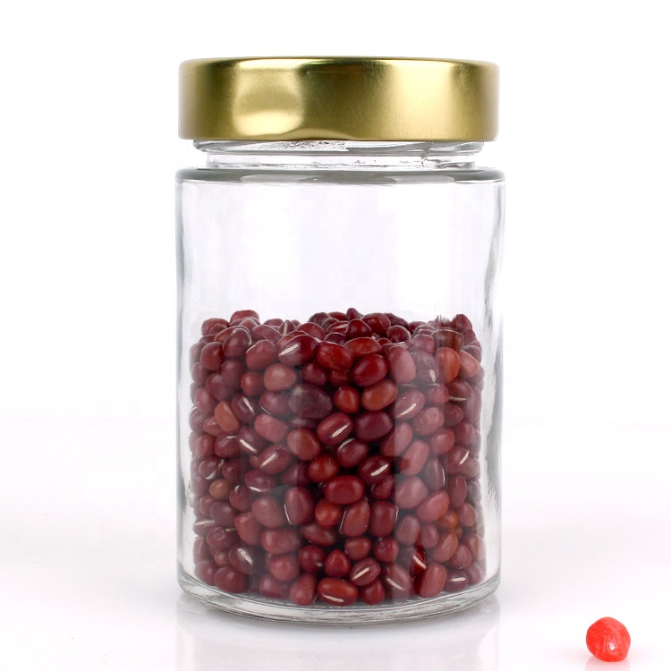 400ml straight-sided glass sauce jar with tall metal lid