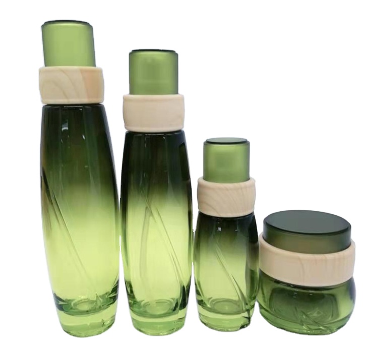 40ML 100ML 120ML Green Matte Glass Cosmetic Packing empty Bottle for Lotion