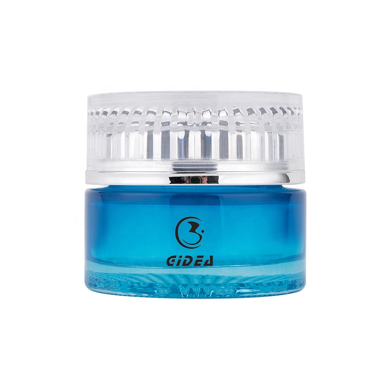 40g Blue Color Cream Jar China Glass Cosmetic Jar High Quality Cosmetic Packaging