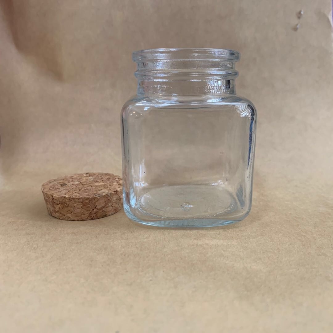 40ml 100ml 110ml food grade clear green candy square storage glass bottles with cork stoppers