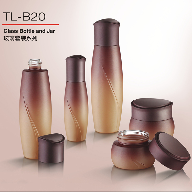 40ml 100ml 120ml High quality luxury Glass lotion bottle and jar container packaging cosmetic bottle set