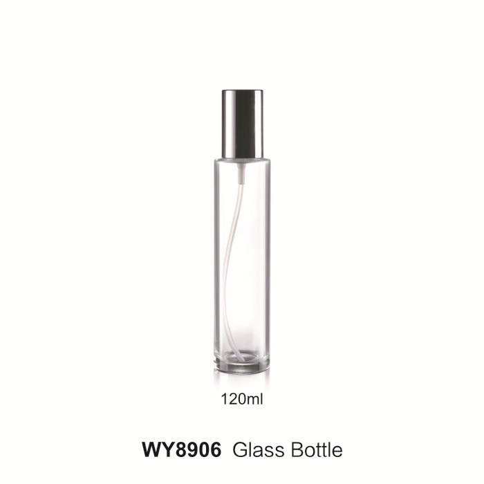 40ml 100ml 120ml cosmetic glass lotion bottle with aluminium pump cap for body