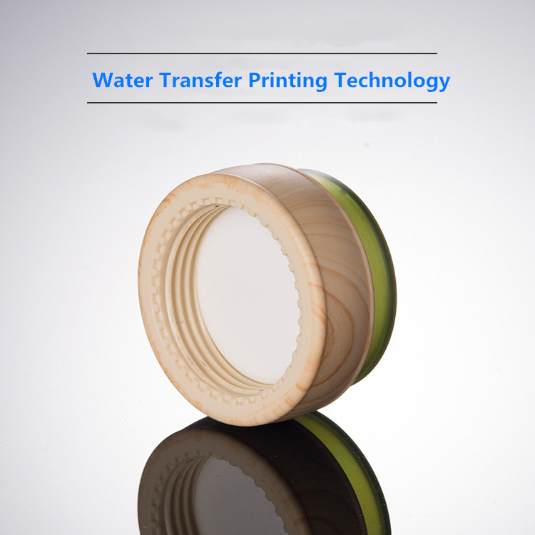40ml 100ml 120ml cosmetics frosted green color emulsion pump glass bottle and 50g jar with water transfer printing cap