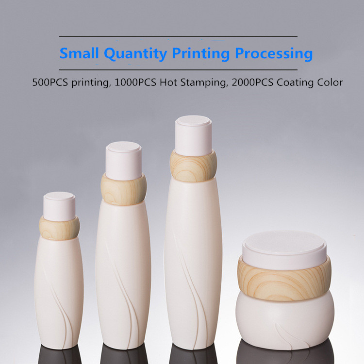 40ml 100ml 120ml cosmetics frosted green color emulsion pump glass bottle and 50g jar with water transfer printing cap