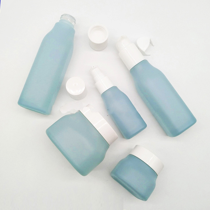 40ml 100ml 120ml facial oil packaging custom square glass serum bottle for body lotion