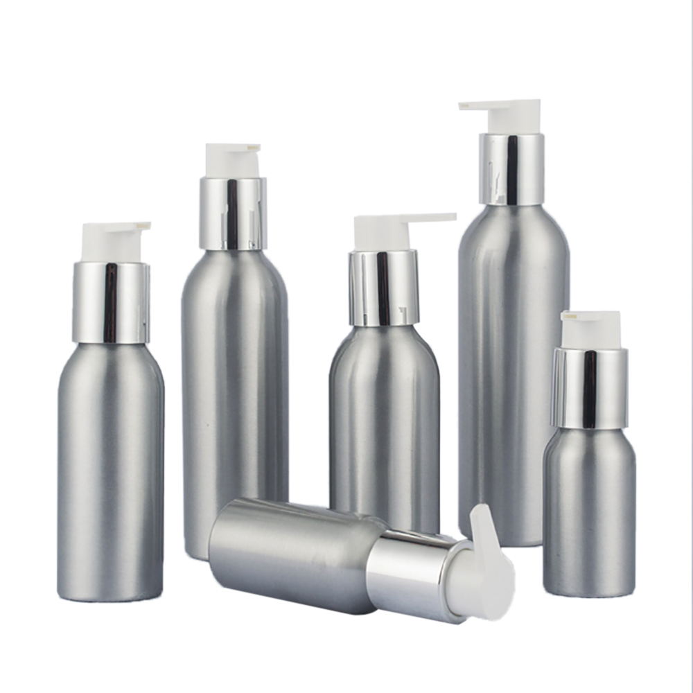40ml 50ml 100ml 120ml 150ml 250ml cosmetic packaging aluminum bottle pump for lotion/serum wholesale